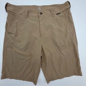 KastKing Mens Fishing Hiking Shorts Tan Khaki Size 36 Nylon Spandex Stretch